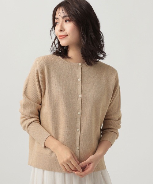 Elura（エルーラ）の「ラメリブニットカーディガン／104277（カーディガン/ボレロ・レディース・ベージュ/ライトグレー・FREE）」の3枚目の写真