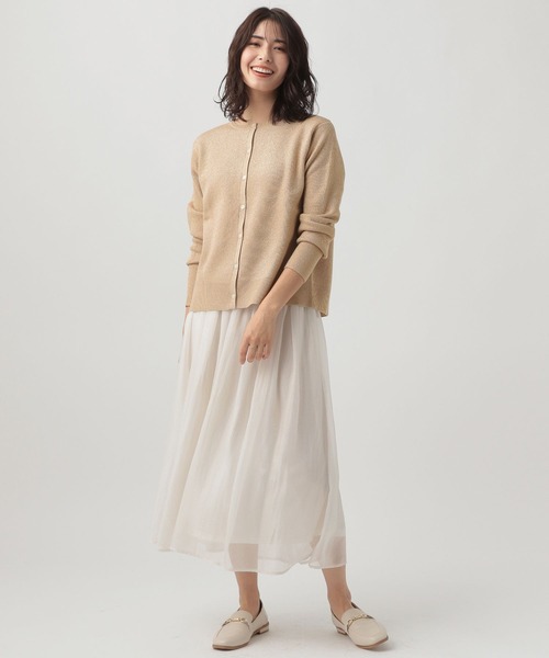 Elura（エルーラ）の「ラメリブニットカーディガン／104277（カーディガン/ボレロ・レディース・ベージュ/ライトグレー・FREE）」の4枚目の写真