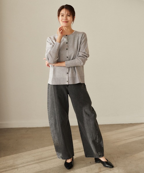 Elura（エルーラ）の「ラメリブニットカーディガン／104277（カーディガン/ボレロ・レディース・ベージュ/ライトグレー・FREE）」の8枚目の写真