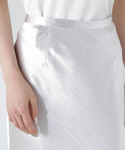 NATURAL BEAUTY BASIC（ナチュラルビューティーベーシック）の「◇メタルサテンナロースカート（スカート・レディース・グレー/ブルー・MEDIUM）」の19枚目の写真