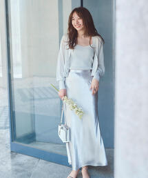 NATURAL BEAUTY BASIC | ◇メタルサテンナロースカート(スカート)