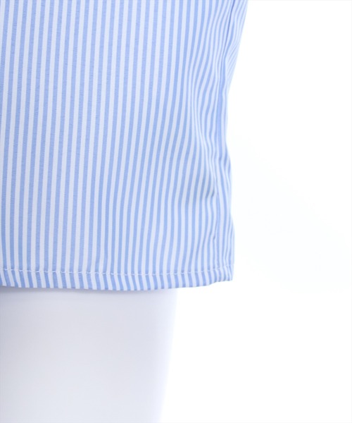 clear（クリア）の「≪再入荷≫ダブルフリルストライプ長袖シャツ[着回し力抜群 ガーリー]（シャツ/ブラウス・レディース・ネイビー/ブラック/サックスブルー・F）」の8枚目の写真