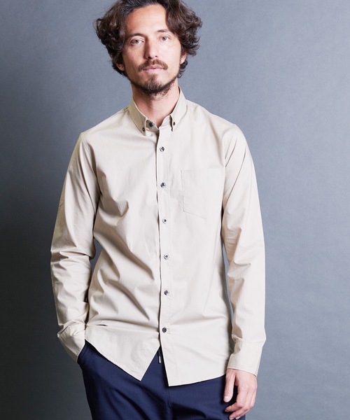 Magine(マージン)の「CTN TYPEWRITER BASIC B.D SHIRTS:コットン タイプライター ベーシック ボタンダウンシャツ(シャツ/ブラウス・メンズ・ブラック/ベージュ/ネイビー/ホワイト・44/46/48)」の3枚目の写真