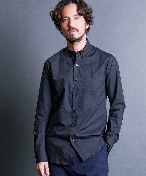 Magine(マージン)の「CTN TYPEWRITER BASIC B.D SHIRTS:コットン タイプライター ベーシック ボタンダウンシャツ(シャツ/ブラウス・メンズ・ブラック/ベージュ/ネイビー/ホワイト・44/46/48)」の2枚目の写真