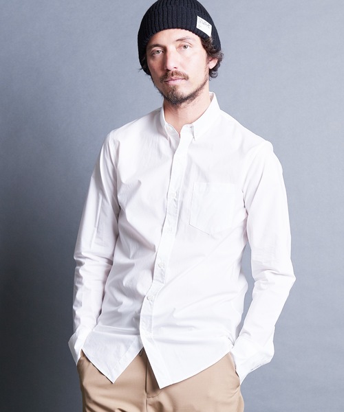 Magine(マージン)の「CTN TYPEWRITER BASIC B.D SHIRTS:コットン タイプライター ベーシック ボタンダウンシャツ(シャツ/ブラウス・メンズ・ブラック/ベージュ/ネイビー/ホワイト・44/46/48)」の5枚目の写真