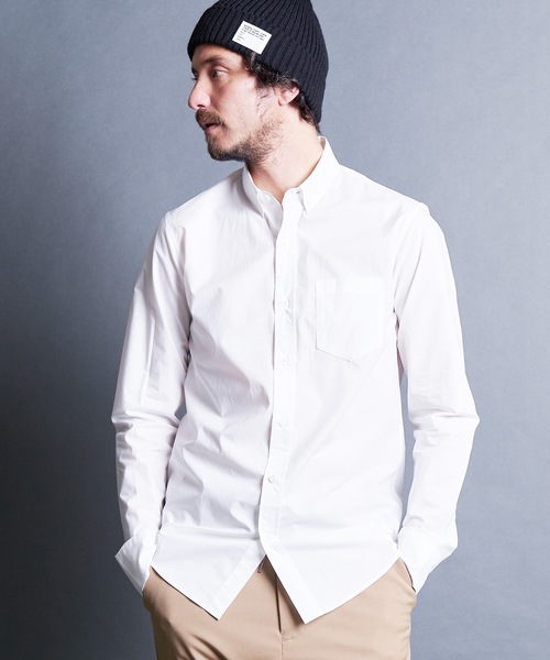 Magine(マージン)の「CTN TYPEWRITER BASIC B.D SHIRTS:コットン タイプライター ベーシック ボタンダウンシャツ(シャツ/ブラウス・メンズ・ブラック/ベージュ/ネイビー/ホワイト・44/46/48)」の6枚目の写真