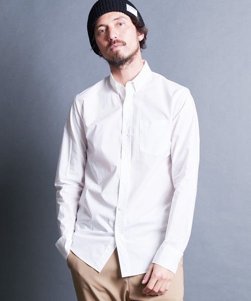 Magine(マージン)の「CTN TYPEWRITER BASIC B.D SHIRTS:コットン タイプライター ベーシック ボタンダウンシャツ(シャツ/ブラウス・メンズ・ブラック/ベージュ/ネイビー/ホワイト・44/46/48)」の7枚目の写真