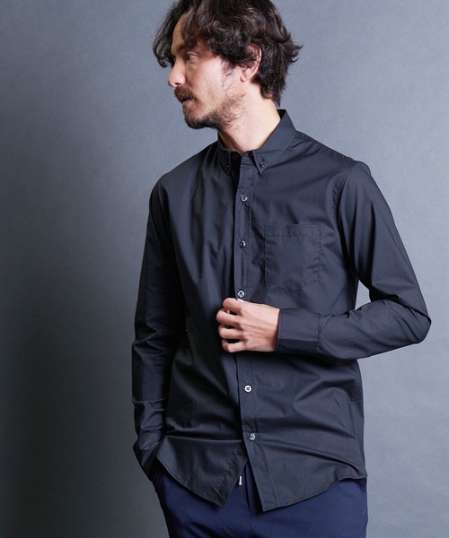 Magine(マージン)の「CTN TYPEWRITER BASIC B.D SHIRTS:コットン タイプライター ベーシック ボタンダウンシャツ(シャツ/ブラウス・メンズ・ブラック/ベージュ/ネイビー/ホワイト・44/46/48)」の18枚目の写真