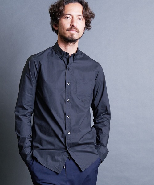 Magine(マージン)の「CTN TYPEWRITER BASIC B.D SHIRTS:コットン タイプライター ベーシック ボタンダウンシャツ(シャツ/ブラウス・メンズ・ブラック/ベージュ/ネイビー/ホワイト・44/46/48)」の16枚目の写真