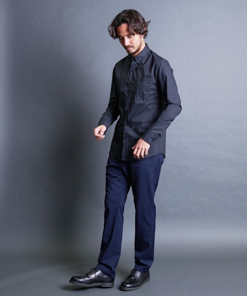 Magine(マージン)の「CTN TYPEWRITER BASIC B.D SHIRTS:コットン タイプライター ベーシック ボタンダウンシャツ(シャツ/ブラウス・メンズ・ブラック/ベージュ/ネイビー/ホワイト・44/46/48)」の20枚目の写真