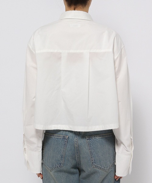 LOWRYS FARM（ローリーズファーム）の「ドロストクロップドシャツＬＳ 996959（シャツ/ブラウス・レディース・ホワイト/ブラック/ライトブルー・FREE）」の11枚目の写真