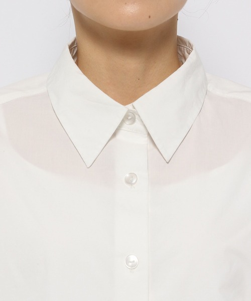 LOWRYS FARM（ローリーズファーム）の「ドロストクロップドシャツＬＳ 996959（シャツ/ブラウス・レディース・ホワイト/ブラック/ライトブルー・FREE）」の15枚目の写真