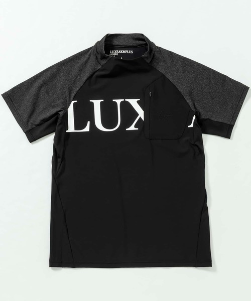 LUXEAKMPLUS（リュクスエイケイエムプラス）の「LUXEAKMPLUS(リュクスエイケイエムプラス)ゴルフ 配色ロゴ半袖モックネックTシャツ（Tシャツ/カットソー・メンズ・ブラック/ホワイト・S/M/L/XL/XXL）」の17枚目の写真