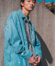 ADAM PATEK(A_pebN)́yADAMPATEK/A_pebNzpaint denim loose shirt/[YfjVc(Vc/uEX)