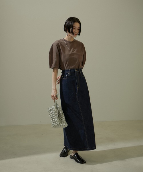 SALON adam et rope'(サロン アダム エ ロペ)の「【WEB限定】リメイクライクデニムスカート【洗える】(デニムスカート・レディース・サックスブルー/ブルー系その他4/グレー・S/M)」の19枚目の写真