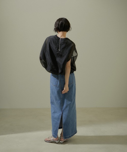 SALON adam et rope'(サロン アダム エ ロペ)の「【WEB限定】リメイクライクデニムスカート【洗える】(デニムスカート・レディース・サックスブルー/ブルー系その他4/グレー・S/M)」の20枚目の写真