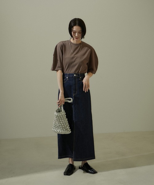 SALON adam et rope'(サロン アダム エ ロペ)の「【WEB限定】リメイクライクデニムスカート【洗える】(デニムスカート・レディース・サックスブルー/ブルー系その他4/グレー・S/M)」の18枚目の写真