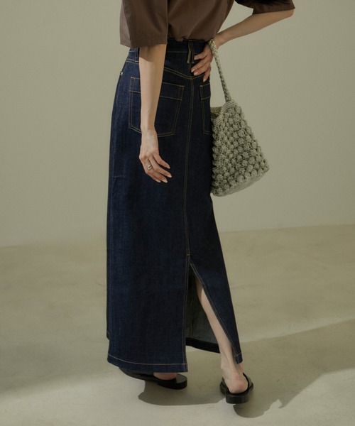 SALON adam et rope'(サロン アダム エ ロペ)の「【WEB限定】リメイクライクデニムスカート【洗える】(デニムスカート・レディース・サックスブルー/ブルー系その他4/グレー・S/M)」の12枚目の写真