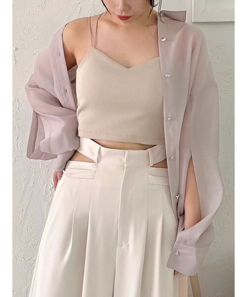 dazzlin（ダズリン）の「カップ付キャミ（キャミソール・レディース・オフホワイト/ブラック/ベージュ/ピンク・FREE）」の3枚目の写真