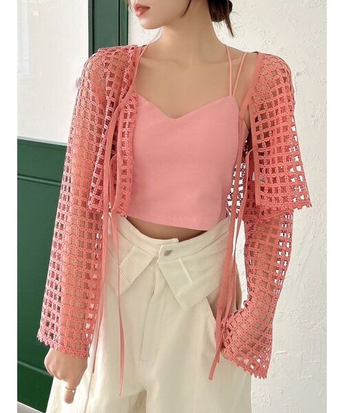 dazzlin（ダズリン）の「カップ付キャミ（キャミソール・レディース・オフホワイト/ブラック/ベージュ/ピンク・FREE）」の4枚目の写真