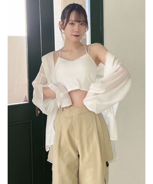 dazzlin（ダズリン）の「カップ付キャミ（キャミソール・レディース・オフホワイト/ブラック/ベージュ/ピンク・FREE）」の15枚目の写真