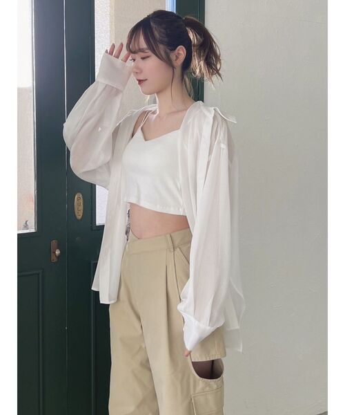 dazzlin（ダズリン）の「カップ付キャミ（キャミソール・レディース・オフホワイト/ブラック/ベージュ/ピンク・FREE）」の16枚目の写真