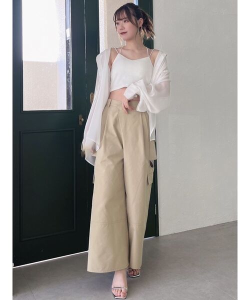 dazzlin（ダズリン）の「カップ付キャミ（キャミソール・レディース・オフホワイト/ブラック/ベージュ/ピンク・FREE）」の5枚目の写真