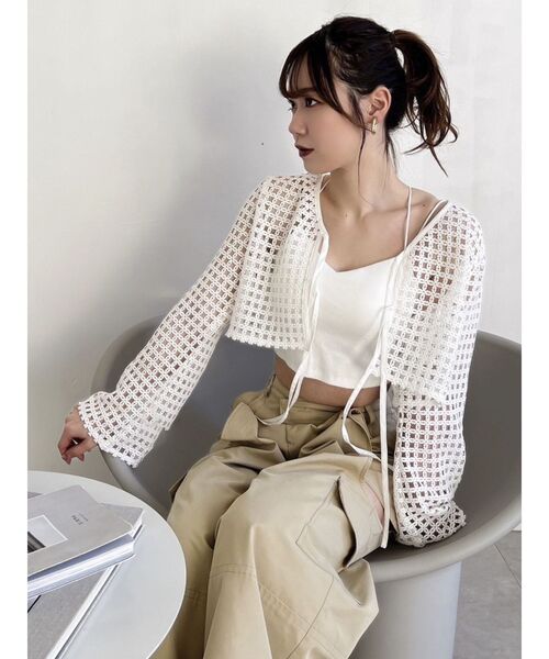 dazzlin（ダズリン）の「カップ付キャミ（キャミソール・レディース・オフホワイト/ブラック/ベージュ/ピンク・FREE）」の7枚目の写真