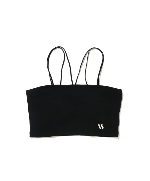 VIS(ビス)の「【選べる着丈】カップ付きロゴ刺繍Wストラップキャミソール【洗える】(キャミソール・レディース・ブラック/オフホワイト/ホワイト・FREE/FS)」の7枚目の写真