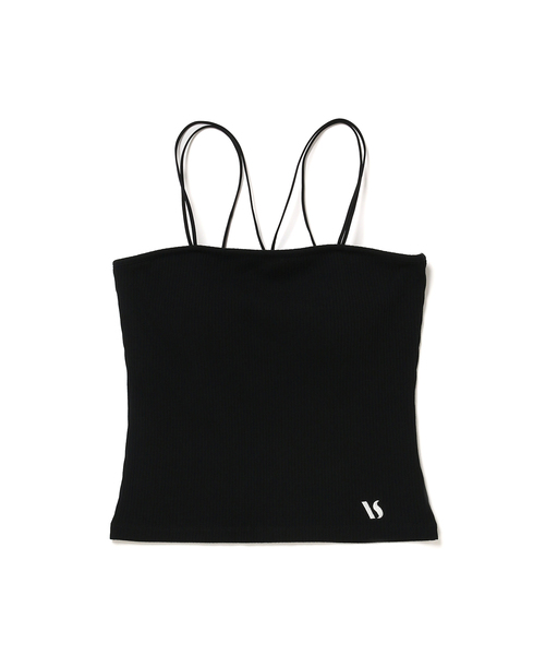 VIS(ビス)の「【選べる着丈】カップ付きロゴ刺繍Wストラップキャミソール【洗える】(キャミソール・レディース・ブラック/オフホワイト/ホワイト・FREE/FS)」の8枚目の写真