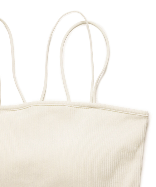 VIS(ビス)の「【選べる着丈】カップ付きロゴ刺繍Wストラップキャミソール【洗える】(キャミソール・レディース・ブラック/オフホワイト/ホワイト・FREE/FS)」の17枚目の写真