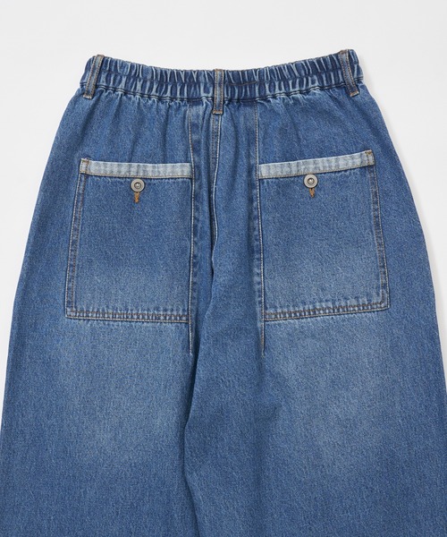 DOUBLE NAME(ダブルネーム)の「コクーンタックデニムパンツ(デニムパンツ・レディース・ライトインディゴブルー/ダークインディゴブルー・FREE)」の5枚目の写真