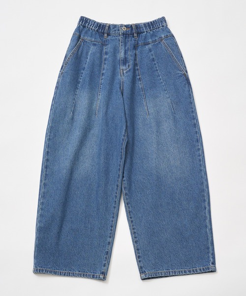 DOUBLE NAME(ダブルネーム)の「コクーンタックデニムパンツ(デニムパンツ・レディース・ライトインディゴブルー/ダークインディゴブルー・FREE)」の9枚目の写真