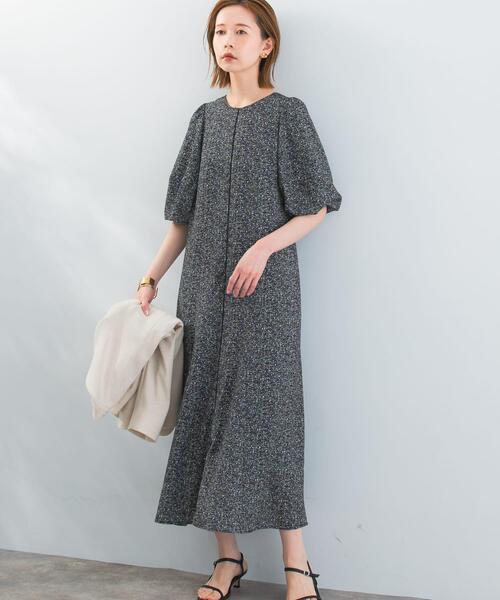 URBAN RESEARCH ROSSO WOMEN(アーバンリサーチ ロッソ)の「ツイードニュアンスバルーンスリーブワンピース(ワンピース・レディース・アイボリー/ブラック・FREE)」の2枚目の写真