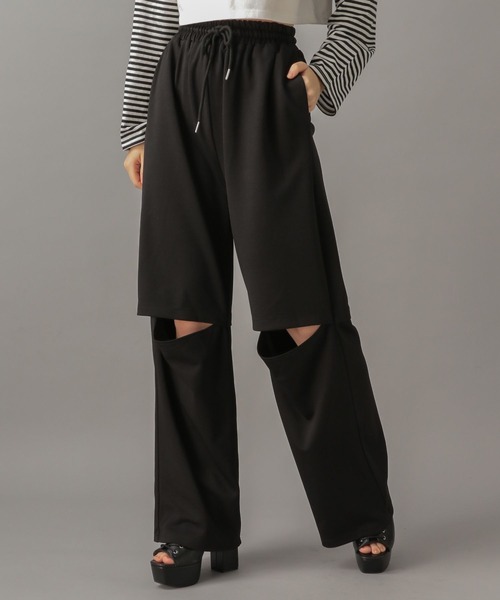FOREVER 21（フォーエバー トゥエンティーワン）の「【2024SS】膝スリットパンツ（その他パンツ・レディース・ブラック/オフホワイト・SMALL/MEDIUM）」の22枚目の写真