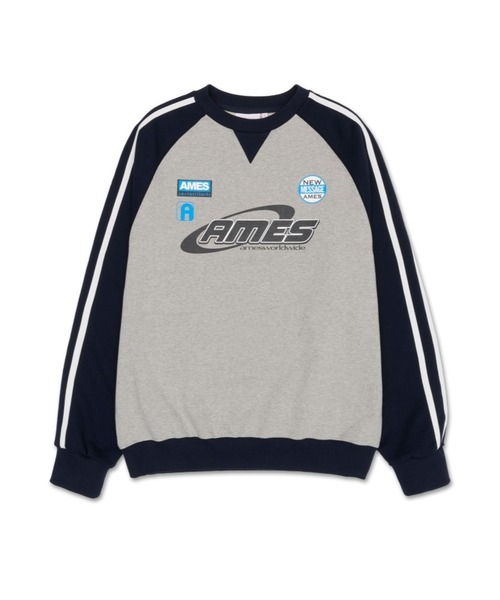 ★AMES-WORLDWIDE★LAYERED NECK SWEATSHIRT BLUE★正規品/人気 AMES-WORLDWIDE(アメスワールドワイド)のメンズ トップス 人気