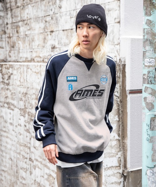 セール】【UNISEX】AMES WORLDWIDE／スリーブステッチ プル