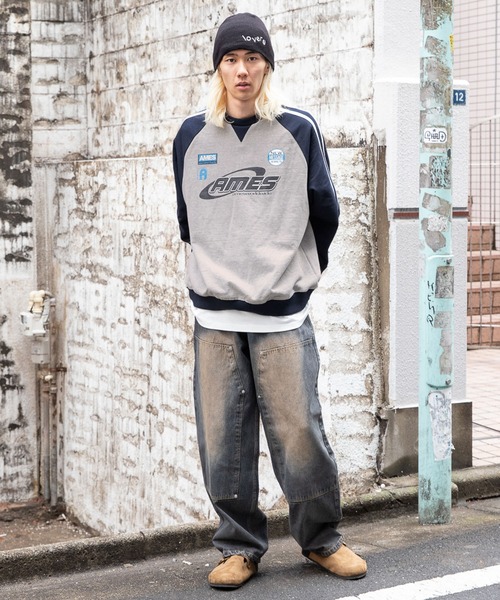 セール】【UNISEX】AMES WORLDWIDE／スリーブステッチ プル