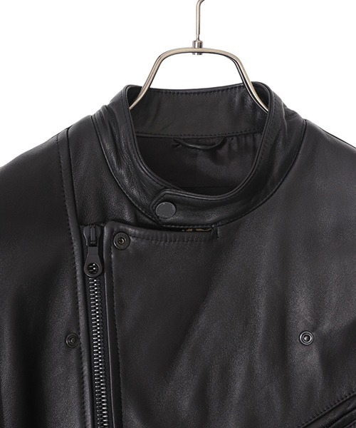 CINQUANTA（チンクアンタ）の「CINQUANTA / チンクワンタ：STAND COLLAR DOUBLE RIDERS：H517[MUS]（ライダースジャケット・メンズ・ブラック・48/50）」の5枚目の写真