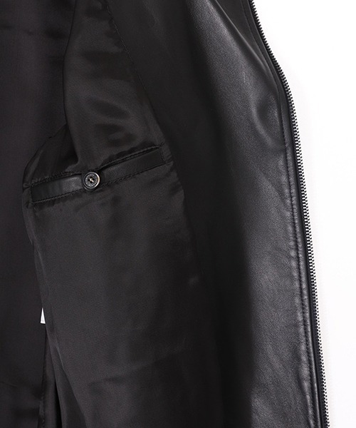 CINQUANTA（チンクアンタ）の「CINQUANTA / チンクワンタ：STAND COLLAR DOUBLE RIDERS：H517[MUS]（ライダースジャケット・メンズ・ブラック・48/50）」の7枚目の写真