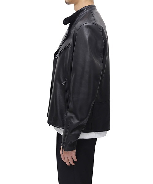 CINQUANTA（チンクアンタ）の「CINQUANTA / チンクワンタ：STAND COLLAR DOUBLE RIDERS：H517[MUS]（ライダースジャケット・メンズ・ブラック・48/50）」の11枚目の写真