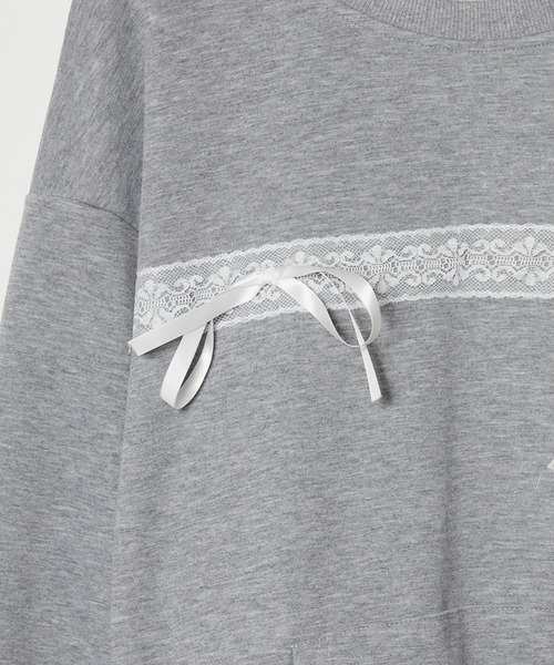 Chick（チック）の「カジュアルリボンレーススウェット&ラインミニスカート セットアップ 2点セット（スウェット・メンズ・グレー・FREE）」の10枚目の写真
