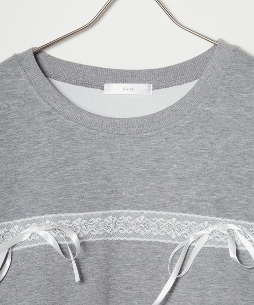 Chick（チック）の「カジュアルリボンレーススウェット&ラインミニスカート セットアップ 2点セット（スウェット・メンズ・グレー・FREE）」の11枚目の写真