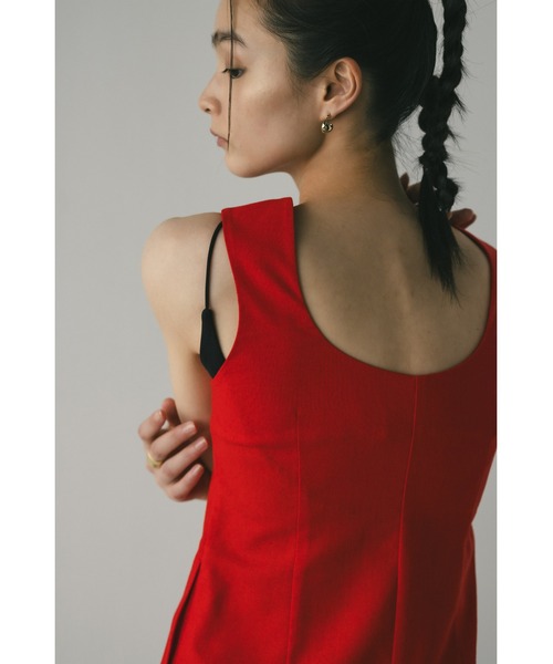 スタイルミキサー　リネンミックスルーズベスト　ブラック セール】リネンミックスカーブネックベスト（ベスト