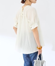 un dix cors | バックレースアップブラウス(シャツ/ブラウス)