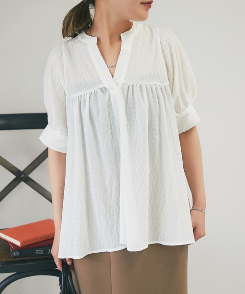 un dix cors(アンディコール)の「バックレースアップブラウス(シャツ/ブラウス・レディース・ホワイト/グリーン/ブラック・FREE)」の8枚目の写真