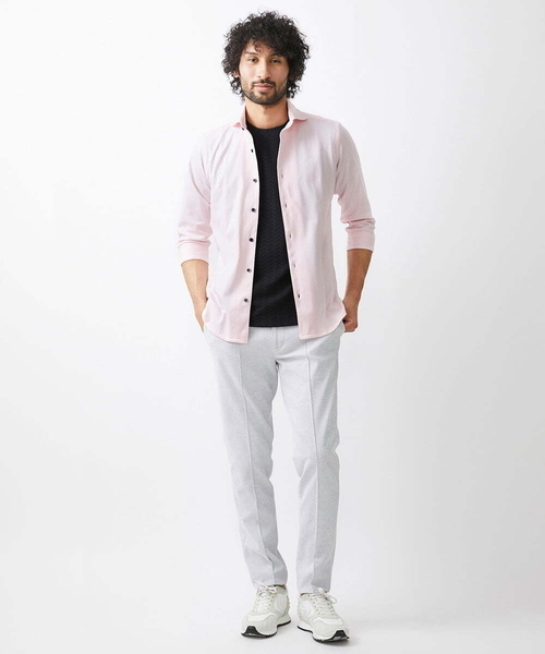 MICHEL KLEIN HOMME (ミッシェルクランオム)の「《日本製》立体柄ストレッチラッセル七分袖シャツ(シャツ/ブラウス・メンズ・ライトグレー/ネイビー/ピンク・MEDIUM/LARGE/X-LARGE)」の17枚目の写真