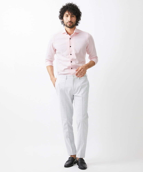 MICHEL KLEIN HOMME (ミッシェルクランオム)の「《日本製》立体柄ストレッチラッセル七分袖シャツ(シャツ/ブラウス・メンズ・ライトグレー/ネイビー/ピンク・MEDIUM/LARGE/X-LARGE)」の20枚目の写真