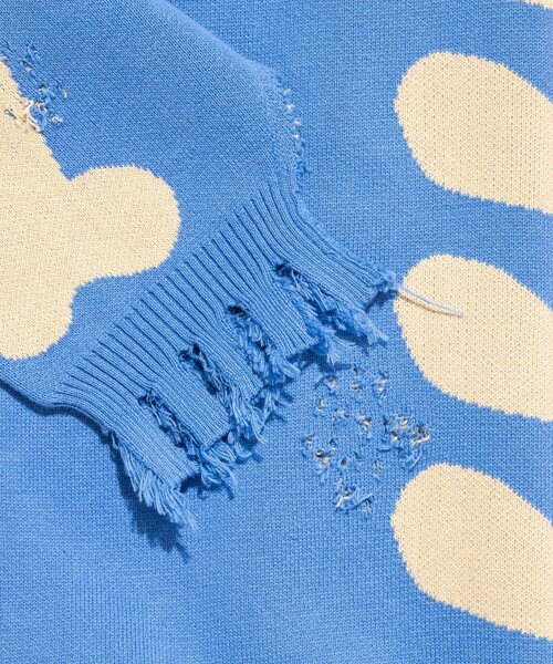 DISCOVERED(ディスカバード)の「BONE KNIT(ニット/セーター・メンズ・ブルー/ブラック・1/3)」の4枚目の写真