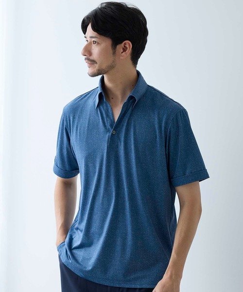 UNION STATION（ユニオンステーション）の「総柄プリントポロシャツ（ポロシャツ・メンズ・ネイビー/ブルー・L/M/LL）」の2枚目の写真